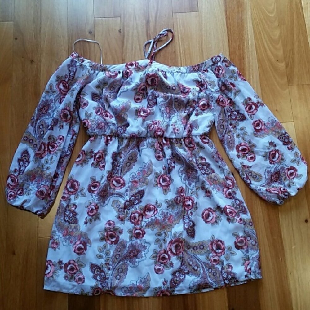 Anthropologie WAYF  halter cold shoulder mini floral dress - Picture 8 of 8